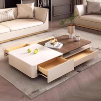 Table basse moderne de luxe pour salon, table basse en bois réglable pour la maison
