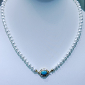 Auténtico Collar de Perlas de Agua Dulce de 8-9 mm con Cierre Magnético Retro, Ideal para el Día de la Madre - Product Image 4