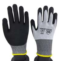 Guantes de Trabajo Resistentes a Cortes Certificados ANSI A6, Ligeros, Recubiertos de Nitrilo con Agarre Antideslizante para Fabricación de Metales