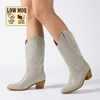 Bottes de cow-boy pour femmes CEHNO, livraison directe, strass argentés, bottes de cowgirl pour femmes, articles de boutique western