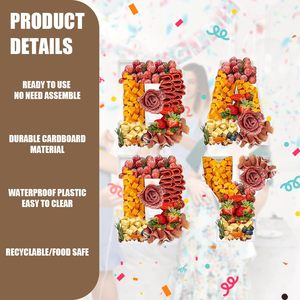 Fillable <b>Letter</b> Charcuterie Board Display White <b>Plastic</b> Baby Shower Decorative Box Set - Product Image 3