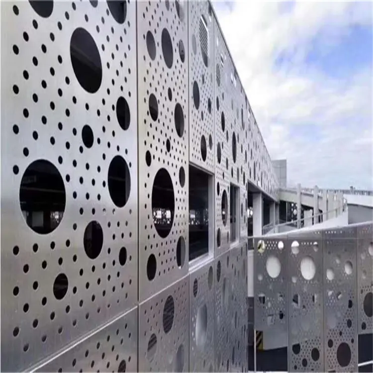 Láminas de metal perforadas para pared, paneles de revestimiento de aluminio para paredes, fachadas de construcción