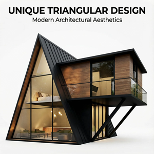 Hotel Resort al Aire Libre, Moderna Casa Triangular de Estructura de Acero Ecológica, Cabaña Prefabricada Tipo A, Villa - Product Image 2