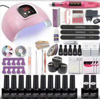 Kit de vernis à ongles en gel avec lampe UV 120W, sécheuse à ongles, couche de finition, décorations pour ongles, outils de manucure