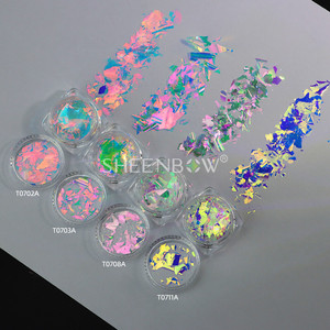 Sheenbow Iridescent Aurora Flakes White Chameleon Foil Pigmento <span class=keywords><strong>Iluminador</strong></span> Pigmento para Cosméticos - Product Image 2