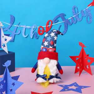 Vente en gros d'usine : Figurines de Noël sans visage de style américain, motif dessin animé |   Peluche patriotique pour la décoration de la maison du 4 juillet - Product Image 4