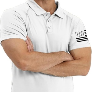 Chemise à manches courtes pour homme en tricot, imprimé graphique, tissu extensible et respirant, design patriotique américain, style sportif raglan pour le golf - Product Image 6