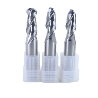 Fraise à queue sphérique en carbure monobloc, 2 dents, pour usinage CNC, en acier au tungstène revêtu d'alliage, fraises de défonceuse