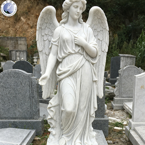 Personalizzato a grandezza naturale all'ingrosso grande giardino in marmo fatto a mano all'aperto scultura angelo statua alata - Product Image 3