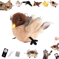 Jouets écologiques pour chats avec herbe à chat, oiseaux interactifs à ailes battantes, simulation d'oiseau, peluche tactile pour intérieur