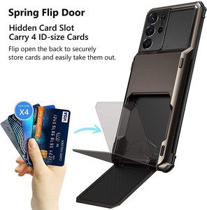 Étui portefeuille pour cartes de crédit pour Samsung <span class=keywords><strong>Galaxy</strong></span> S21 S22 Ultra <span class=keywords><strong>S10</strong></span> <span class=keywords><strong>E</strong></span> S20 FE 5G Note 20 10 9 8 S7 S8 S9 Plus - Product Image 2