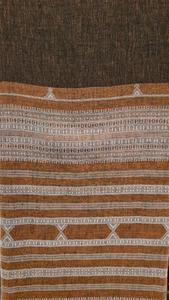 Sari Bhujodi en coton café, tissé à la main, ethnique, de créateur, élégant, pour mariage, fête ou soirée, pour femme - Product Image 2