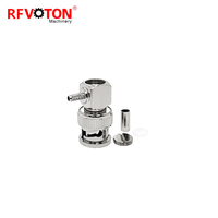Prix usine Bnc prise mâle à sertir à Angle droit 90 degrés Rg174 Rg316 câble coaxial Rf connecteur coaxial en cuivre convertisseur en Stock