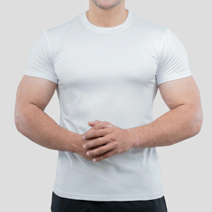 Ropa de entrenamiento transpirable de secado rápido compresión apretada acción gimnasio deporte cuello redondo manga corta hombres camisa para correr - Product Image 5