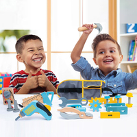 Ensemble d'outils en bois pour enfants : marteau, tournevis, clé à molette – Jouet de simulation pour jeu de rôle garçon et interaction parent-enfant