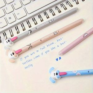 Cartoon Dog Shaped Cute 0.5mm Gel <b>Pen</b> Soft Grip Crystal Blue Wipeable Refill Comfortable Press for Durable Use Plastic Material - Product Image 5