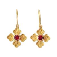 Boucles d'oreilles pendantes géométriques en laiton plaqué or 18 carats avec onyx rouge, bijoux fantaisie tendance pour femmes et jeunes filles, faits à la main, vente en gros