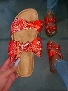 Sandalias de mujer sin cordones, pantuflas de verano con lazo, sandalias planas de lino y cáñamo, zapatillas casuales, alpargatas, sandalias de plataforma con punta abierta - Product Image 2