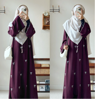 Abaya de Dubaï avec Broderie Modeste pour Femme, Robe Musulmane Élégante, Fermée, Grande Taille, Nouvelle Collection 2025