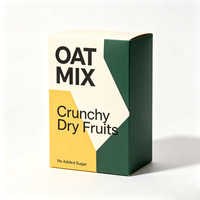 Boîte en carton blanc recyclable pour flocons d'avoine, vente en gros d'usine, avec logo personnalisé imprimé, emballage alimentaire sec pour flocons d'avoine instantanés et granola