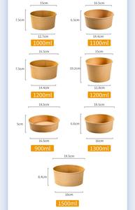 Wholesale Salad <b>Bowl</b> Best Selling Kraft Paper <b>Bowl</b> <b>With</b> <b>Lid</b> OEM Paper Box Fried Rice Fast Food Commercial Box - Product Image 6