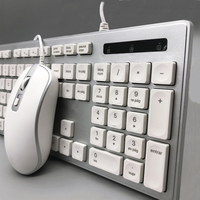 Mouse dan Keyboard berkabel USB, Set Kombo komputer Keyboard 4D kantor untuk Laptop Desktop KMC-112