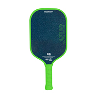 Raket Pickleball HG Sports Hexgrit Anti-aus Berlapis Grit Heksagonal dengan Bingkai Serat Karbon, Warna Hitam Kristal