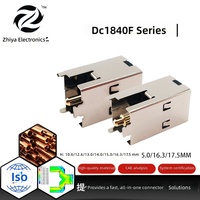 Soket DC Vertikal Arus Tinggi DC1840F Kuningan Perak & Plastik untuk Komputer TV Konsol Game