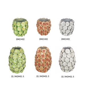 Jarrón de Cerámica de 9 Pulgadas Pintado a Mano con Forma de <span class=keywords><strong>Piña</strong></span> Marrón Artística, un Adorno Elegante - Product Image 4