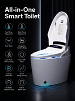Toilette intelligente moderne avec chasse d'eau automatique par capteur, cuvette chauffante, fonctionnement automatique et télécommande