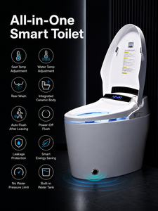 <span class=keywords><strong>Toilette</strong></span> intelligente moderne avec chasse <span class=keywords><strong>d</strong></span>'<span class=keywords><strong>eau</strong></span> automatique par capteur, cuvette chauffante, fonctionnement automatique et télécommande - Product Image 2