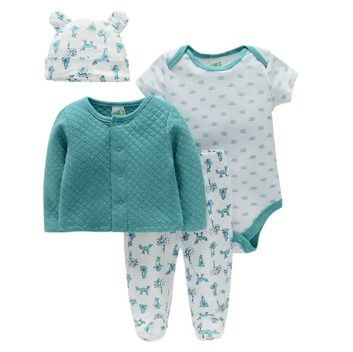 Hongbo bebek giysileri Onesie kış bebek giysileri bebek kıyafetleri Gots sertifikalı organik bebek giysileri setleri