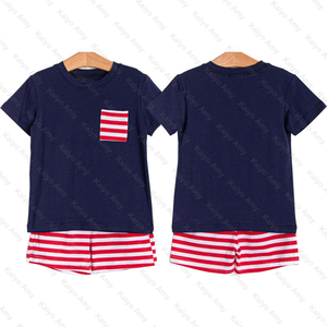 Dulce conjunto de niño pequeño tejido color sólido cuello Peter Pan Top y pantalones cortos conjuntos de dos piezas bordado conjunto corto - Product Image 2