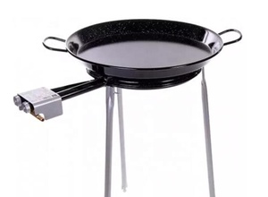 Poêle à <span class=keywords><strong>Paella</strong></span> espagnole <span class=keywords><strong>pour</strong></span> les réunions, en acier au carbone avec poignées rouges confortables - Product Image 2