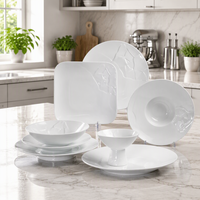 Service de vaisselle blanc PITO, en porcelaine, pour mariage, restaurant, fête, banquet