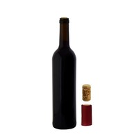 Bouteille de vin rouge en verre noir personnalisée avec étiquette privée, couleur sur mesure, 750 ml, 500 ml, 175 ml, bouchon en caoutchouc, impression sérigraphique, givré