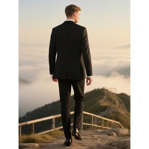 Ensemble de costume élégant et respirant pour homme, coupe ajustée, design multi-poches pour le travail et les fêtes, costumes de haute qualité 100% coton - Product Image 4