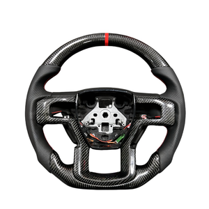 Volant en fibre de carbone forgée pour Ford Ranger <span class=keywords><strong>Raptor</strong></span> F150 2015-2019, volant en cuir et fibre de carbone personnalisé - Product Image 1