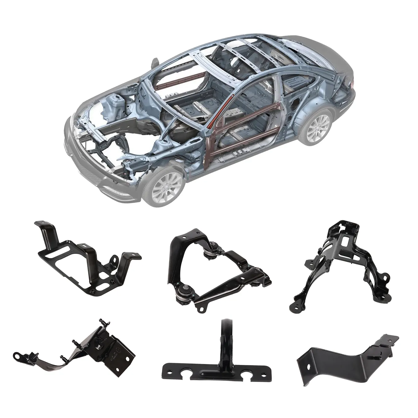 Araba parçası kaynak sayfası Metal damgalama parçaları için IATF16949 hassas özel otomotiv şasi Metal kesme parçaları
