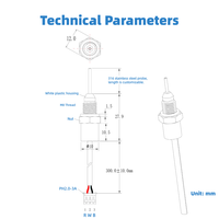 Capteur de niveau à sonde personnalisable en acier inoxydable 316, 3-5,5 V NPN PNP, adapté à diverses profondeurs de réservoirs pour projets d'équipements sur mesure