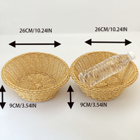 Panier de rangement simple en rotin laqué et osier pour cuisine, vaisselle et articles de table, style classique, portable, vente en gros
