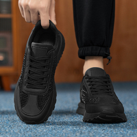 Baskets à semelle épaisse décorées de strass, chaussures de marche décontractées à plateforme scintillante, baskets rétro à lacets pour hommes