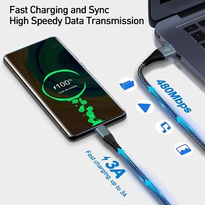 Quốc tế Klein màu xanh USB A để Loại C 3A nhanh chóng sạc cáp 3ft 5ft USB C bện dữ liệu Sạc Cáp USB cáp Nhà cung cấp - Product Image 5