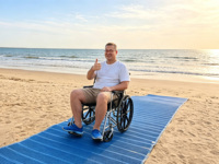 Alfombra de Acceso a la Playa Personalizada, Impermeable, Resistente, 100% Poliéster PET, con Lazos Grandes, Esencial para Personas con Discapacidad en la Orilla del Mar