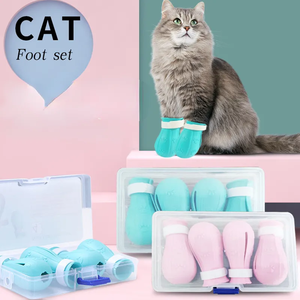 Calcetines <span class=keywords><strong>para</strong></span> el Cuidado de Gatos, 8 Piezas de Protectores de Uñas Antiarañazos <span class=keywords><strong>para</strong></span> Bañar y Cortar las Uñas, Fundas Protectoras Suaves <span class=keywords><strong>para</strong></span> Patas de Mascotas <span class=keywords><strong>para</strong></span> Gatos y Perros Pequeños - Product Image 3