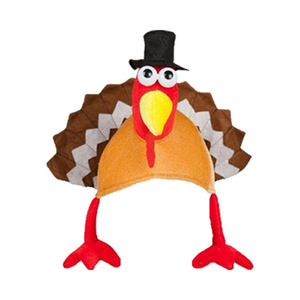 Thanksgiving Day Turkeys Plush Felt Eco-friendly Customizable Hats for Adults <strong>Happy</strong> Party Funny Hat Favors - Product Image 1