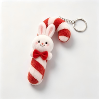 Porte-clés en peluche personnalisé de Noël avec rembourrage en coton PP, design doux, styles variés, breloque de sac de Noël pour cadeau d'anniversaire