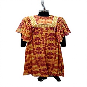 Boho Tie Dye Maxi <b>Dress</b> With Embroidery Square Neck <b>Loose</b> Fit Chiffon <b>Summer</b> Casual <b>Dress</b> - Product Image 1