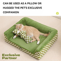 Canapé pour animaux de compagnie personnalisé en plaid d'hiver, lit orthopédique pour chien, coussin avec oreiller, moderne, lavable, grand coussin doux pour chien
