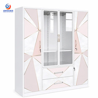 Armoire portable et armoire moderne avec miroir - Compacte et mobile, idéale pour les appartements, les dortoirs et les séjours temporaires